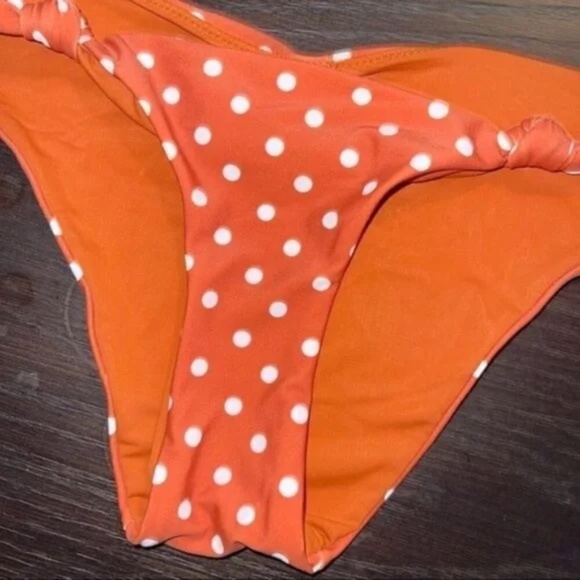 For Love And Lemons Orange Polka Dot Bikini Bottom - Picture 4 of 5